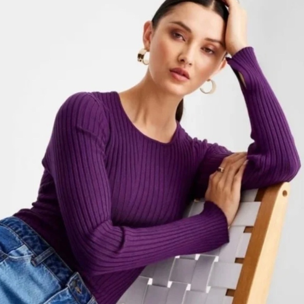 Future Collective Kahlana Barfield
Brown Twisted Back Sweater Purple new - Picture 8 of 8